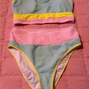 Pastel Colorful Two Piece Swimsuit